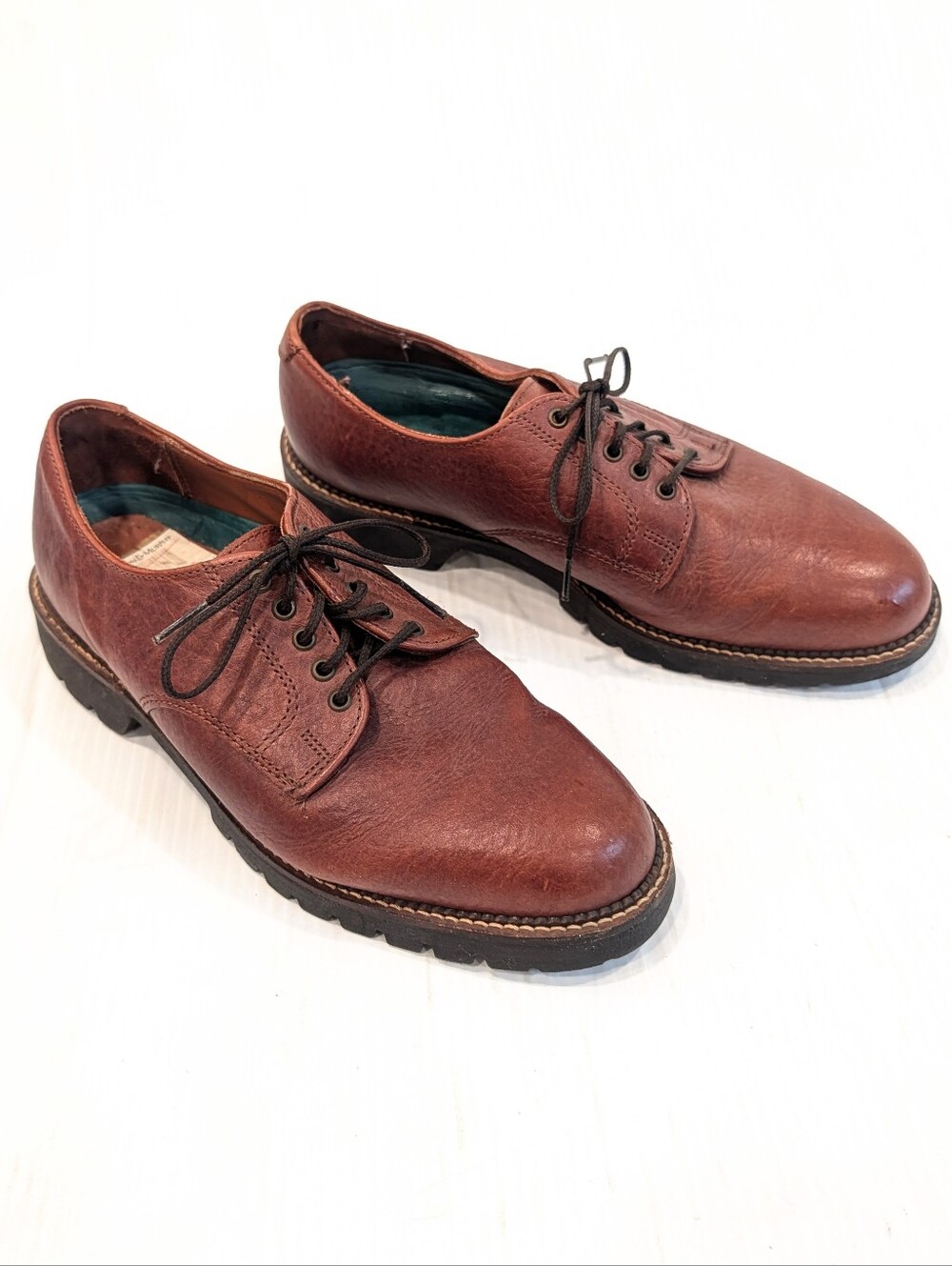 JOHNSTON And MURPHY Brown Leather Chunky Derby Shoes Size 9 Women's Oxfords